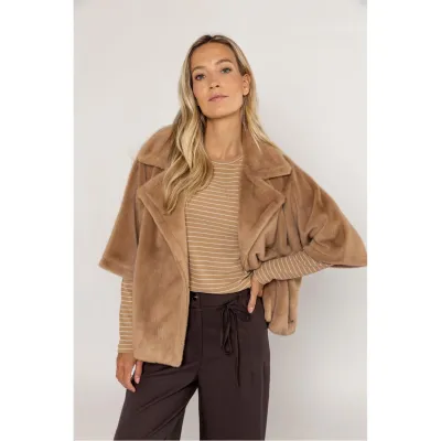 Jacket fine fur 533215 Camel