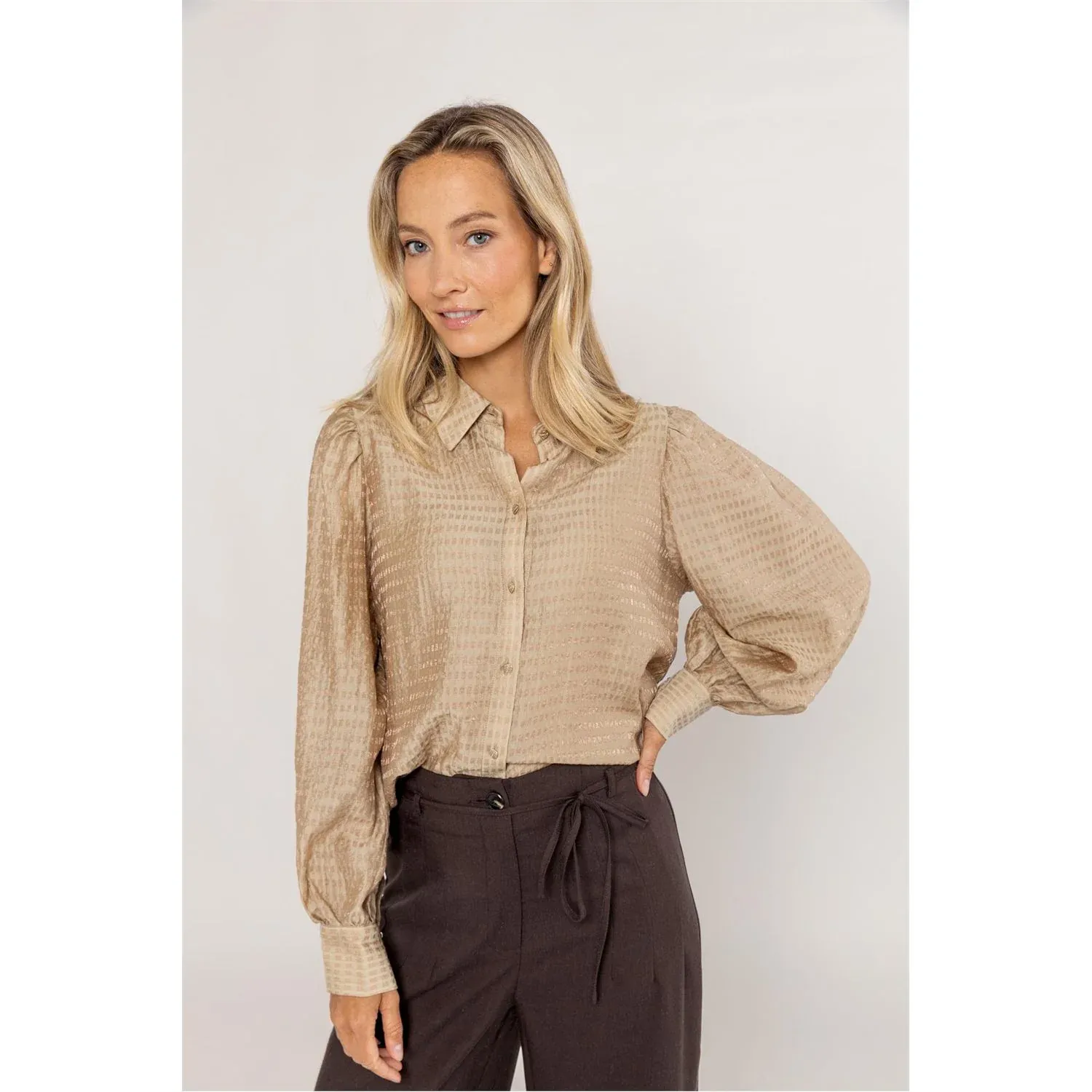 Blouse Shiny Camel 533240