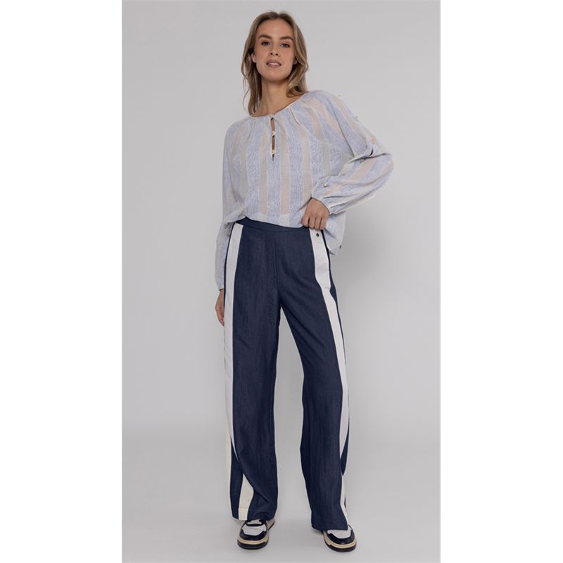 Blouse stripe 613119 Taupe