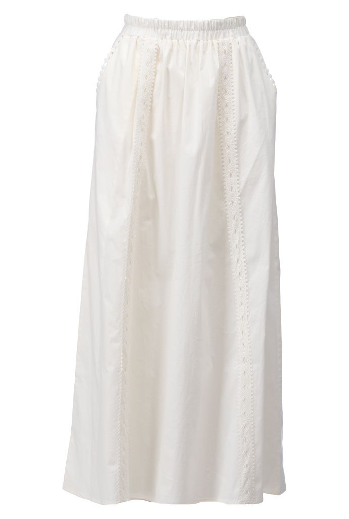 C708L Rok met kant Ecru