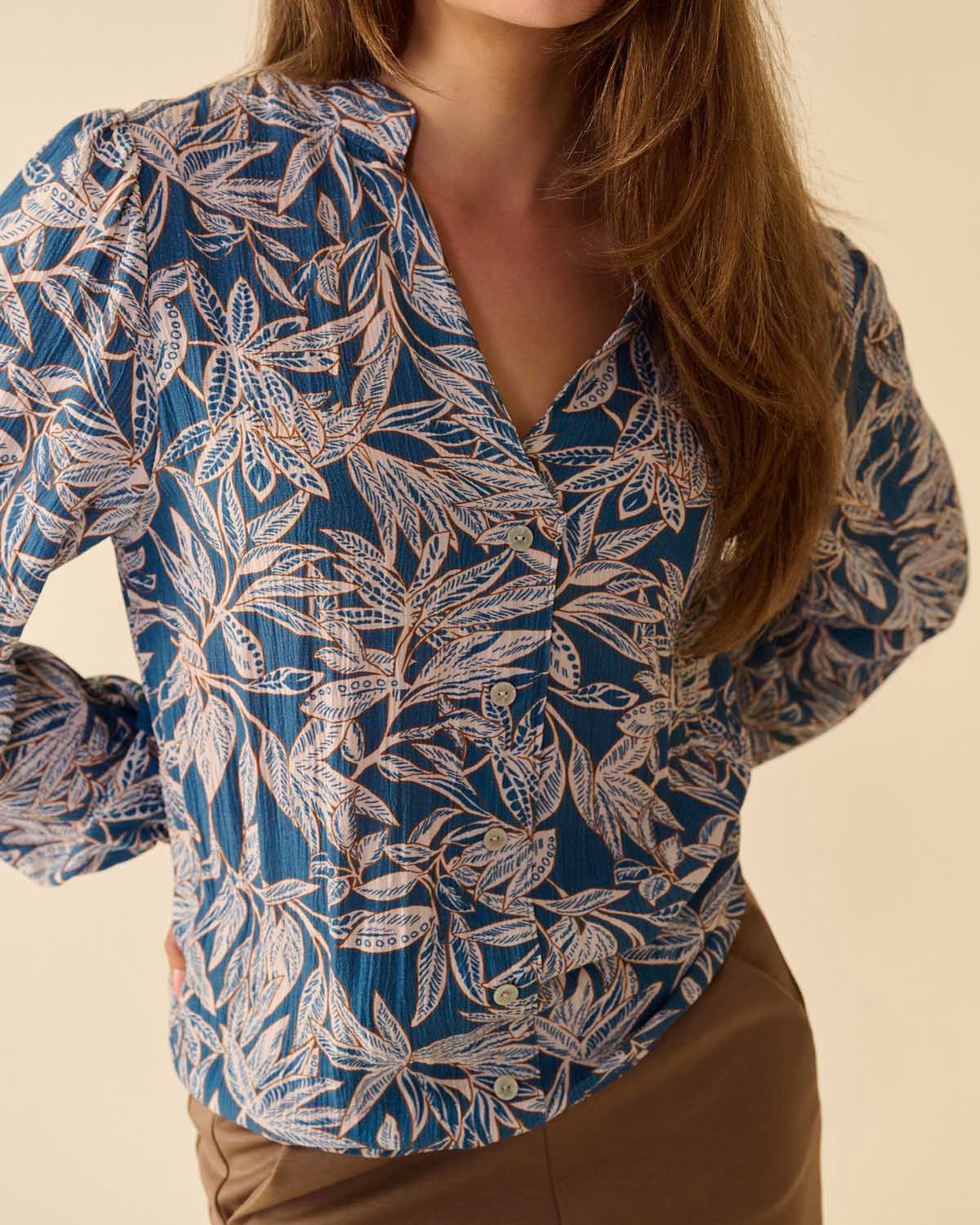 Blouse Fia Outline Leave 7695