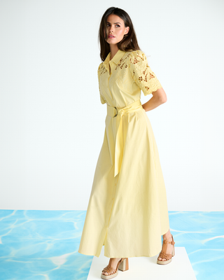 C734L Maxi jurk met design