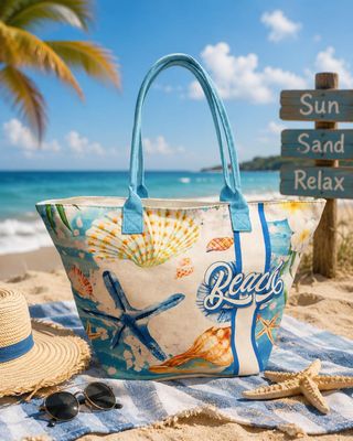 Strandtas zeester en schelpen