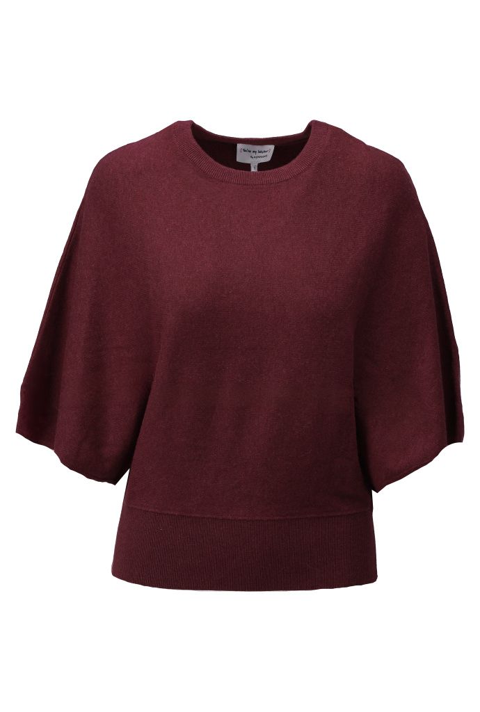 Pullover cape stijl D827L Maroon