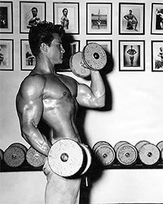 Dumbbell Curls at Ed's Gym