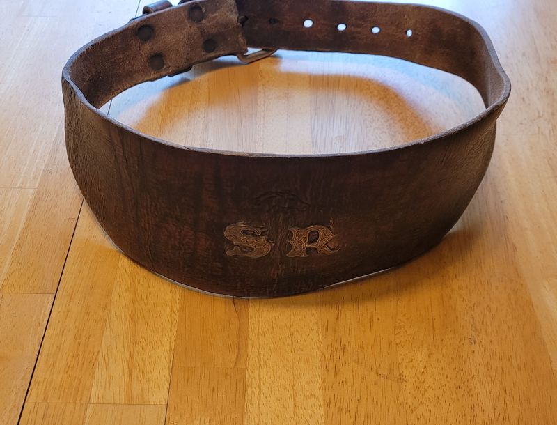 Steves only training belt from his competion years 1946 to 1950
