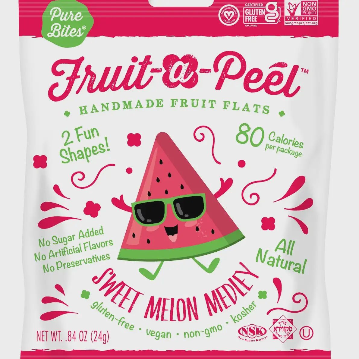 Fruit-A-Peel Fruit Flats, Flavor: Sweet Melon Medley
