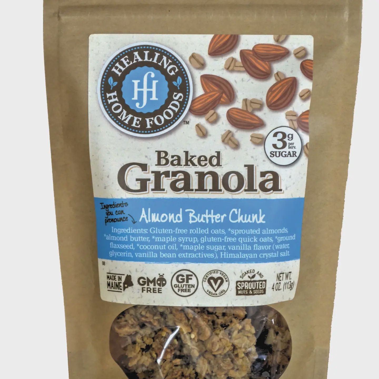 Reduced Sugar Granola, Flavor: Almond Butter Chunk, Size: 4oz