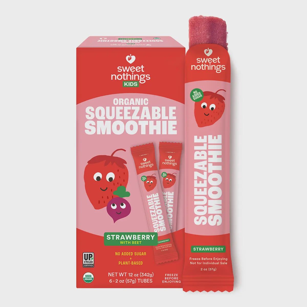 Organic Squeezable Smoothie Pops, Flavor: Strawberry with Beet