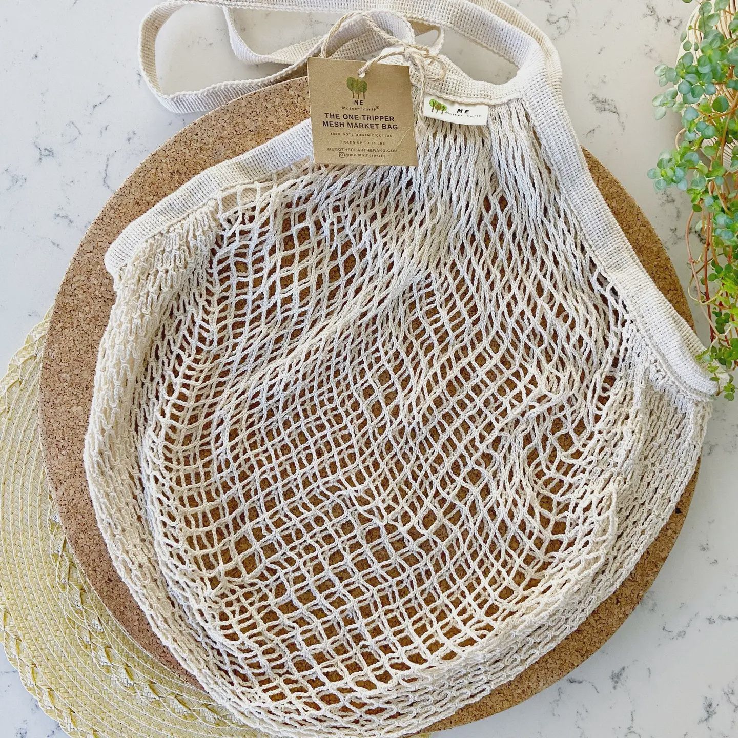 The &quot;One Tripper&quot; Huge Mesh Market Bag | Zero Waste, Color: Natural