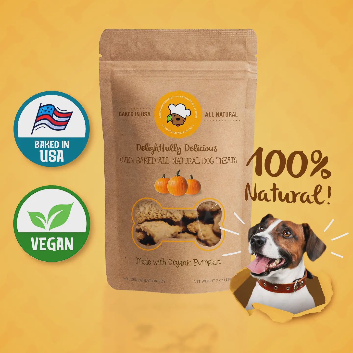 All Natural Dog Treats, Flavor: Pumpkin