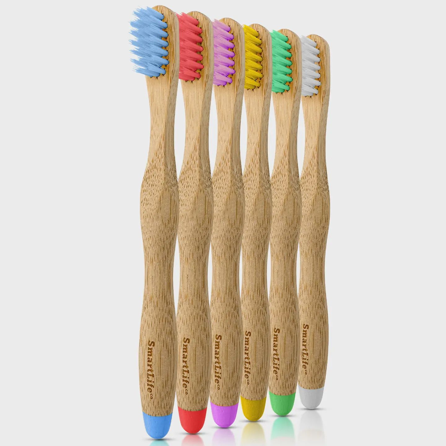 Bamboo Kids Toothbrushes - 6 Pack