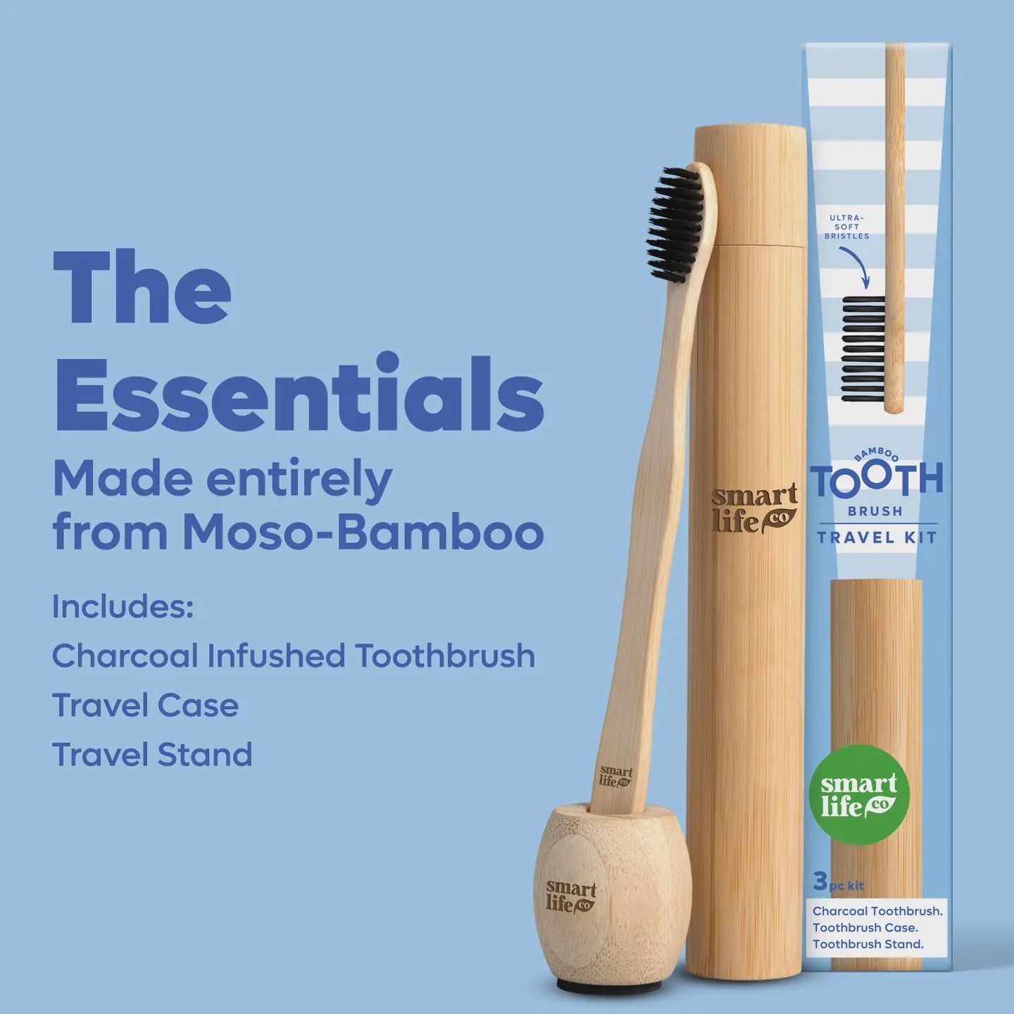 Bamboo Toothbrush Travel Set