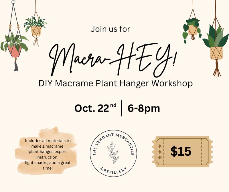Macra- HEY! Macrame Plant Hanger Workshop