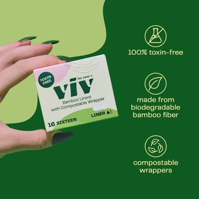 Viv Bamboo Liners with Compostable Wrapper