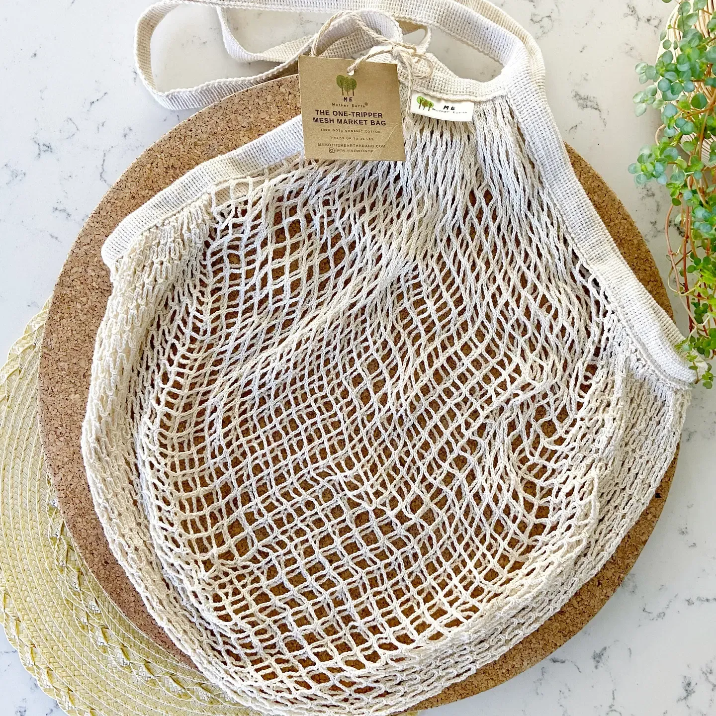 The "One Tripper" Huge Mesh Market Bag | Zero Waste, Color: Natural