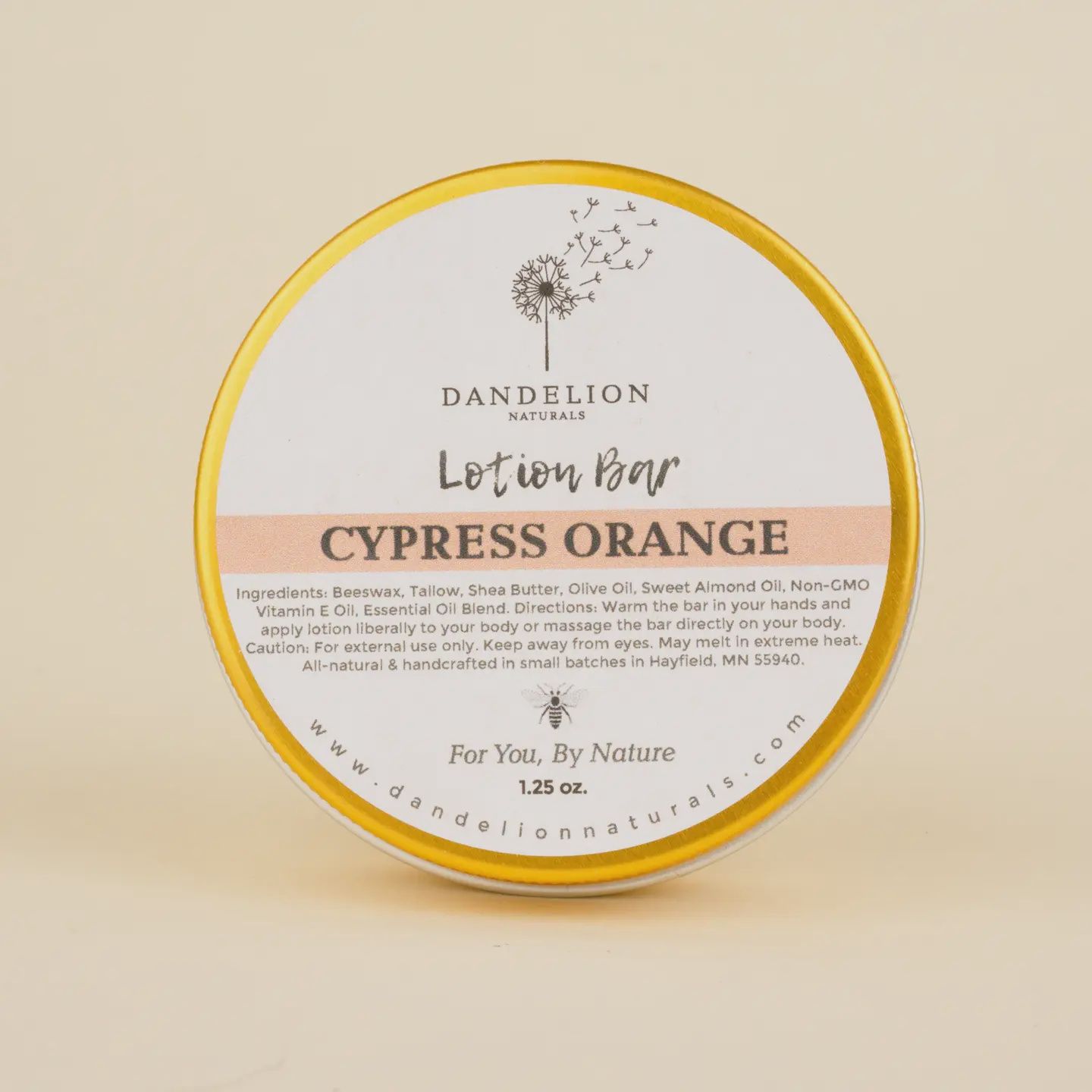 Tallow Lotion Bar, Fragrance: Cypress Orange