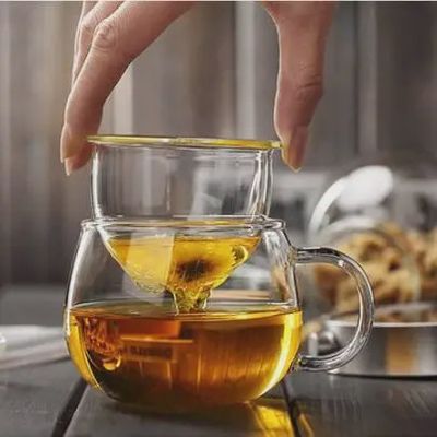 Glass Tea Cup with Infuser &amp; Lid