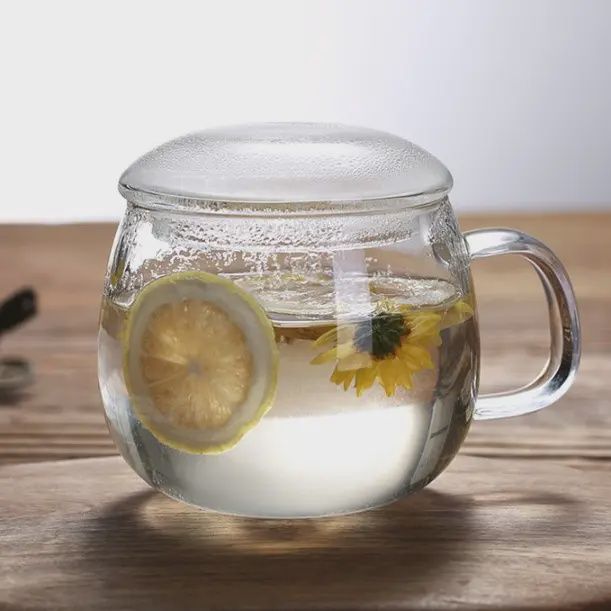Glass Tea Cup with Infuser &amp; Lid