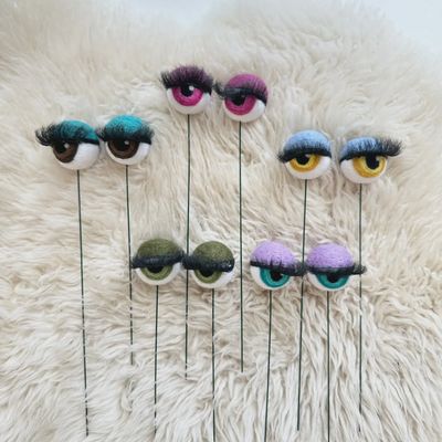 Felt Planter Eyeballs with Eyelashes
