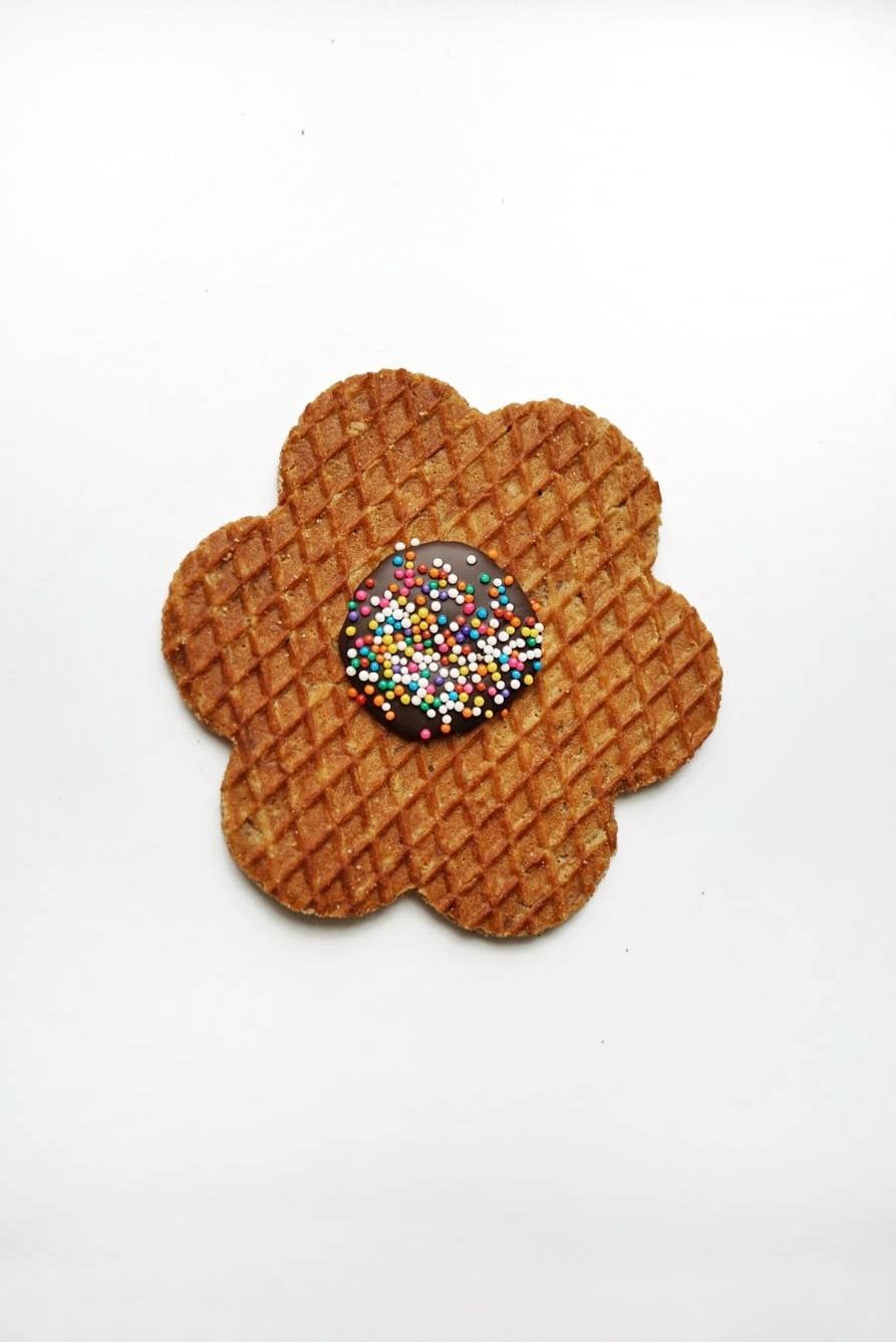 Flower-Shaped Stroopwafels, Variety: Chocolate Sprinkle