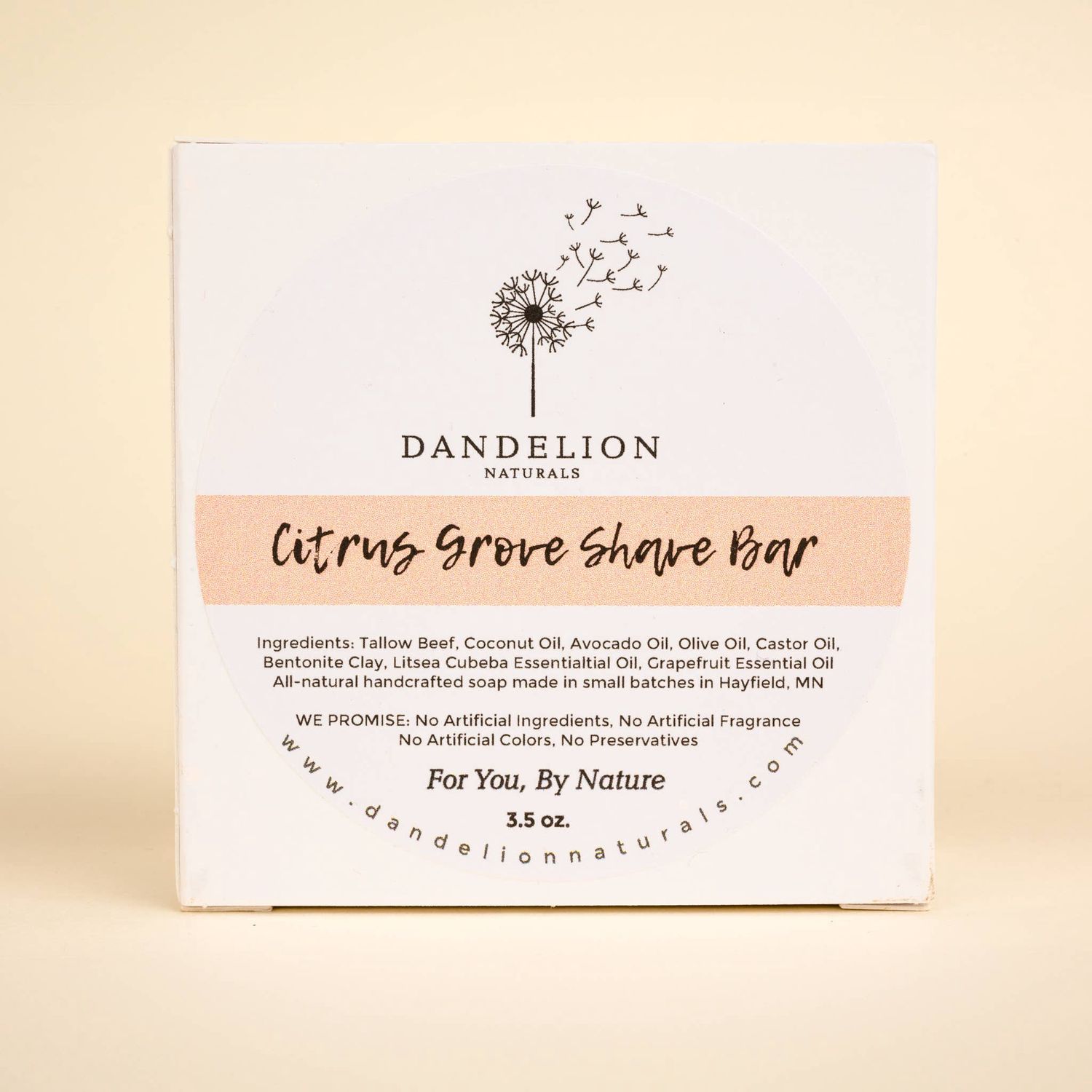 Tallow Shave Bar -Citrus Grove