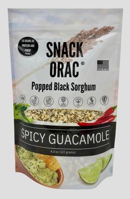 Snack-ORAC Black Popped Sorghum Spicy Guacamole
