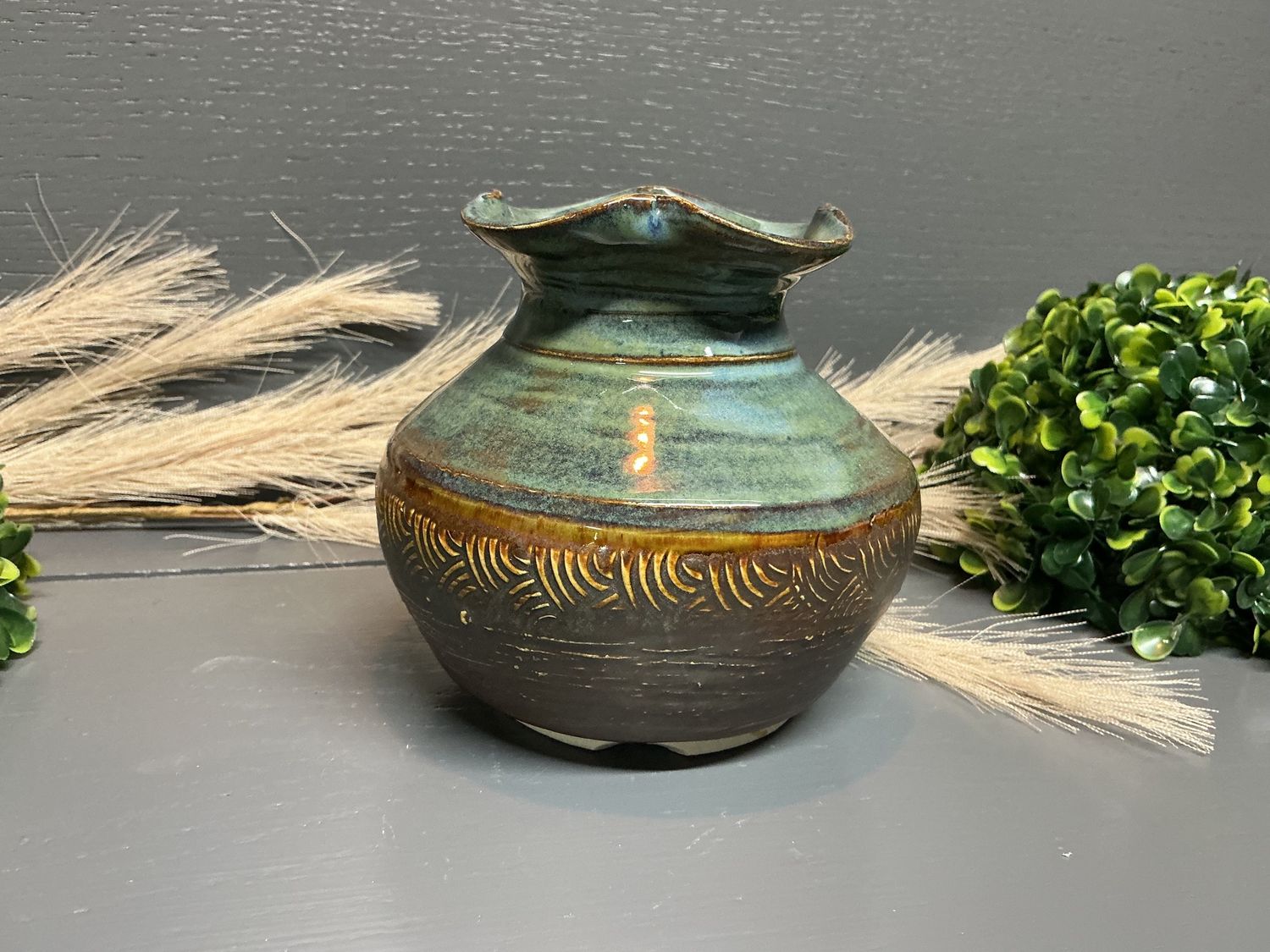 Small Vase  (Blue/green) - Pottery