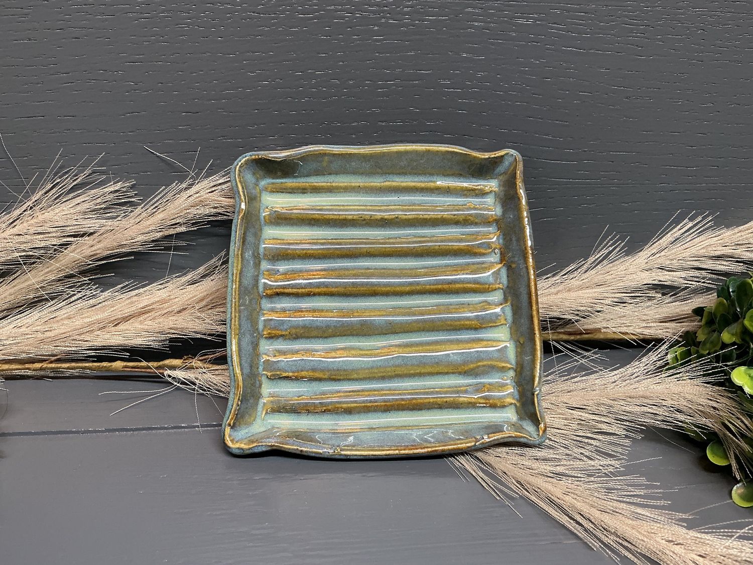 Soap Dish blue/green - Pottery