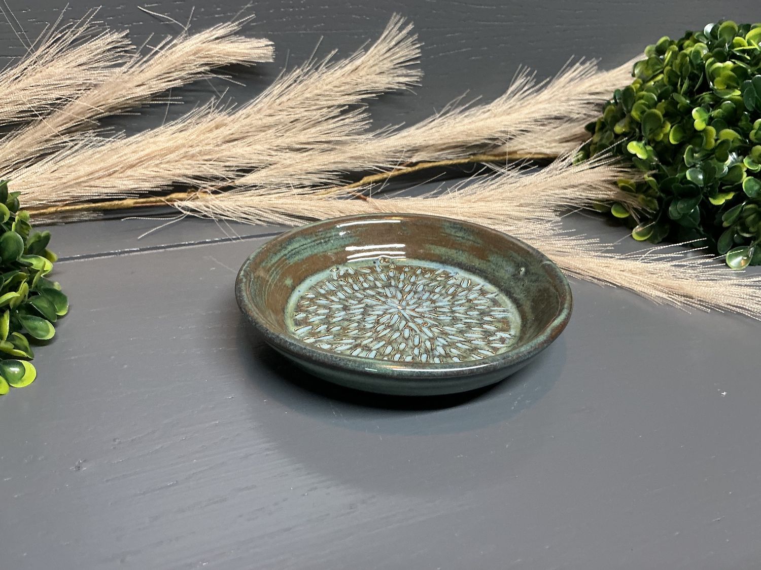 Garlic Grater blue/green - Pottery