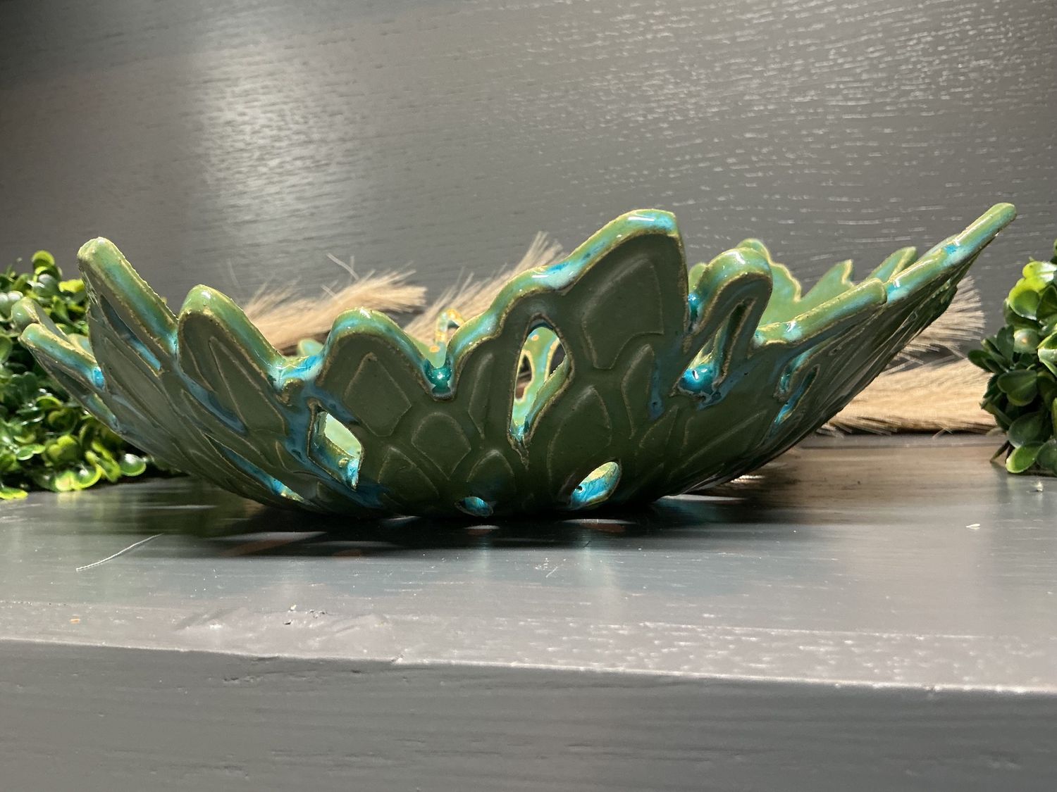 Fruit Bowl Blue/Green - Pottery