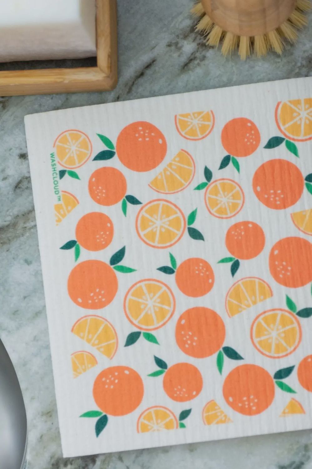 WASHCLOUD® CITRUS SUNRISE - ORANGES Swedish Dish Cloth - No Tox Life