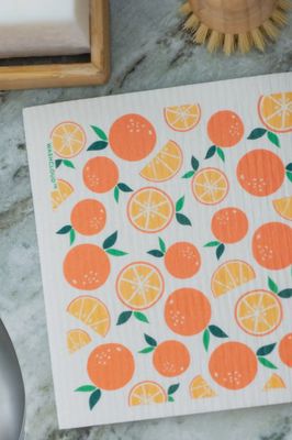 WASHCLOUD® CITRUS SUNRISE - ORANGES Swedish Dish Cloth - No Tox Life