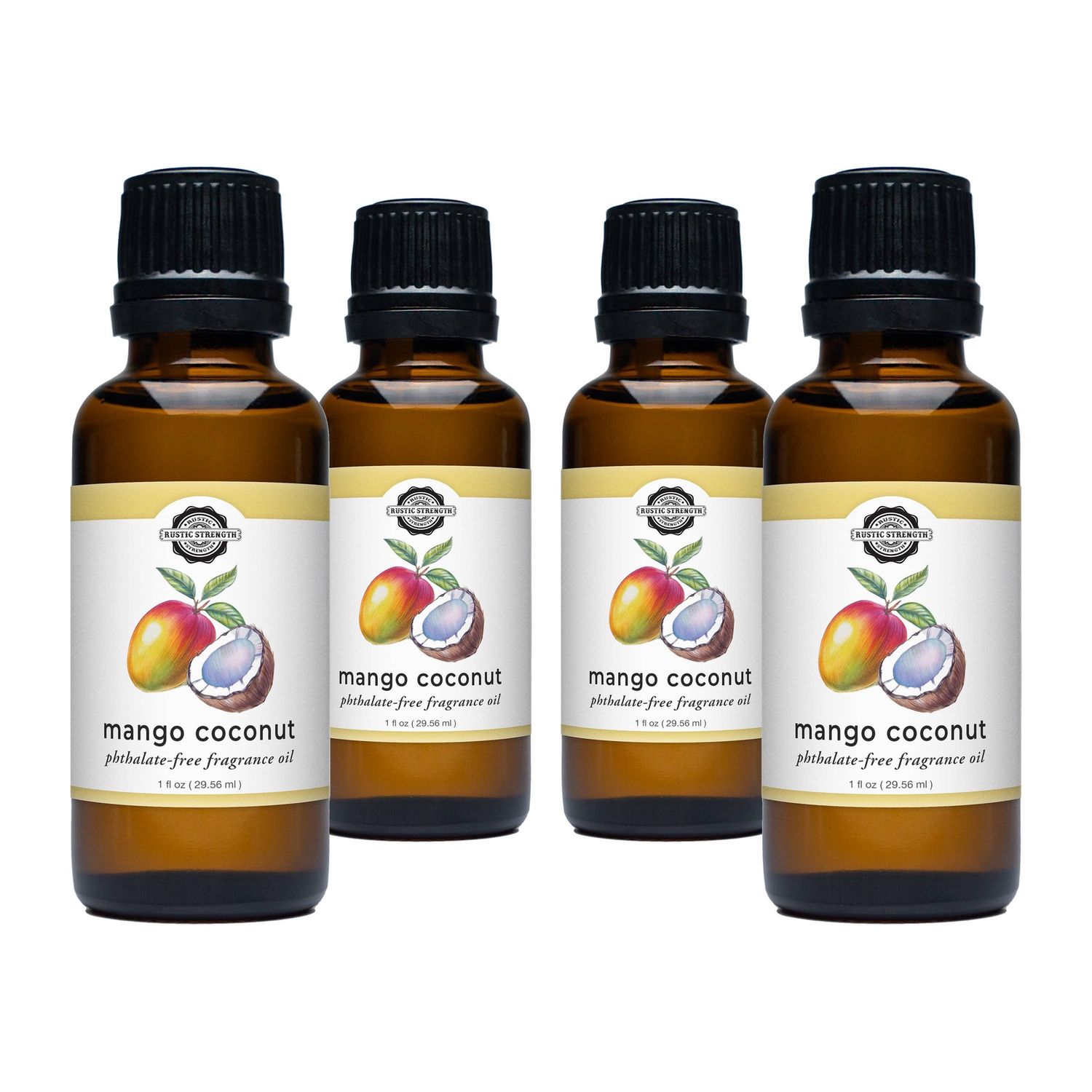 Mango Coconut Phthalate-Free Fragrance Oil, Size: 1 oz Retail Glass Vials