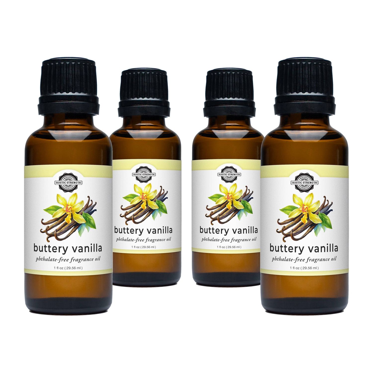 Buttery Vanilla Phthalate-Free Fragrance Oil, Size: 4 - 1 oz Retail Glass Vials