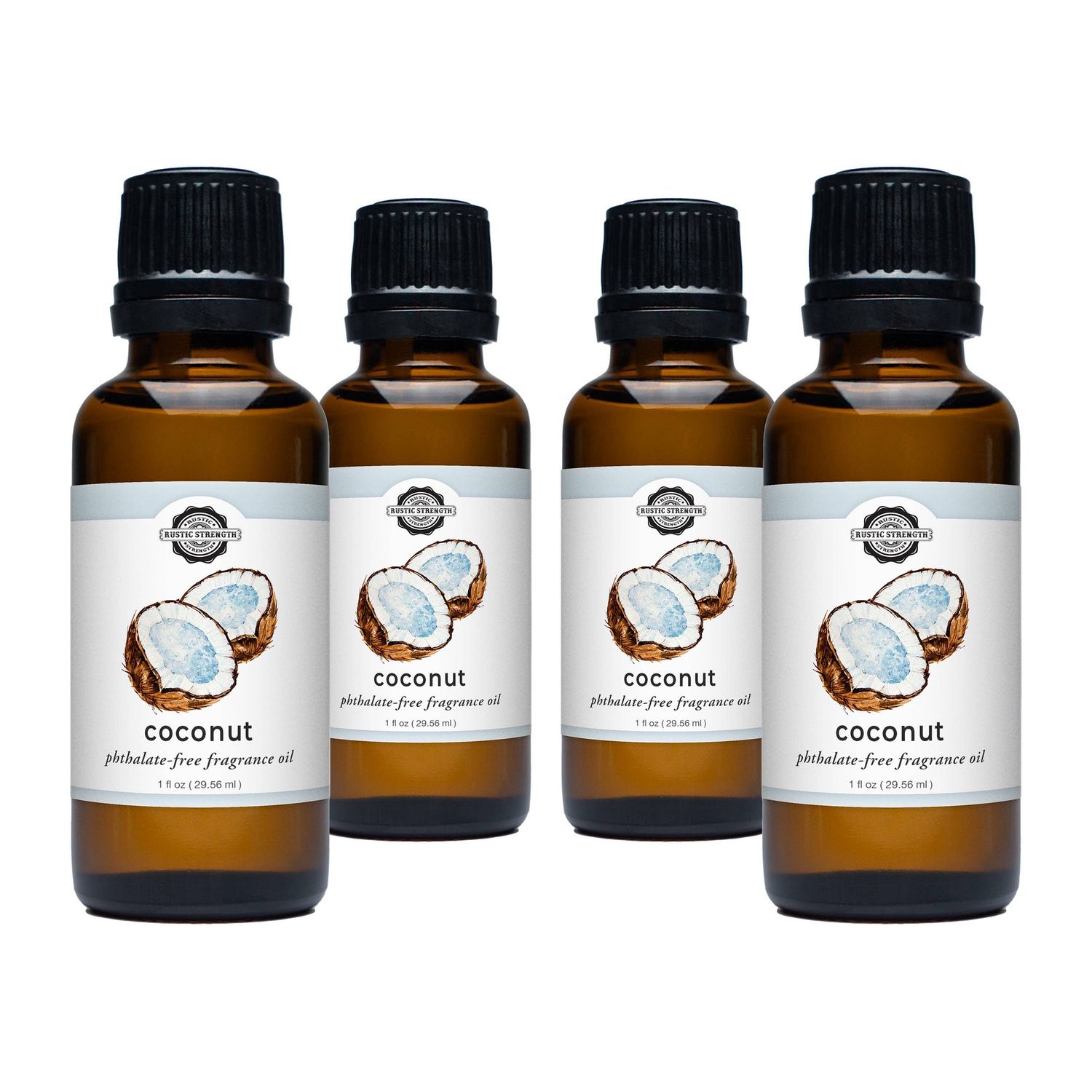 Coconut Phthalate-Free Fragrance Oil, Size: 4 - 1 oz Retail Glass Vials
