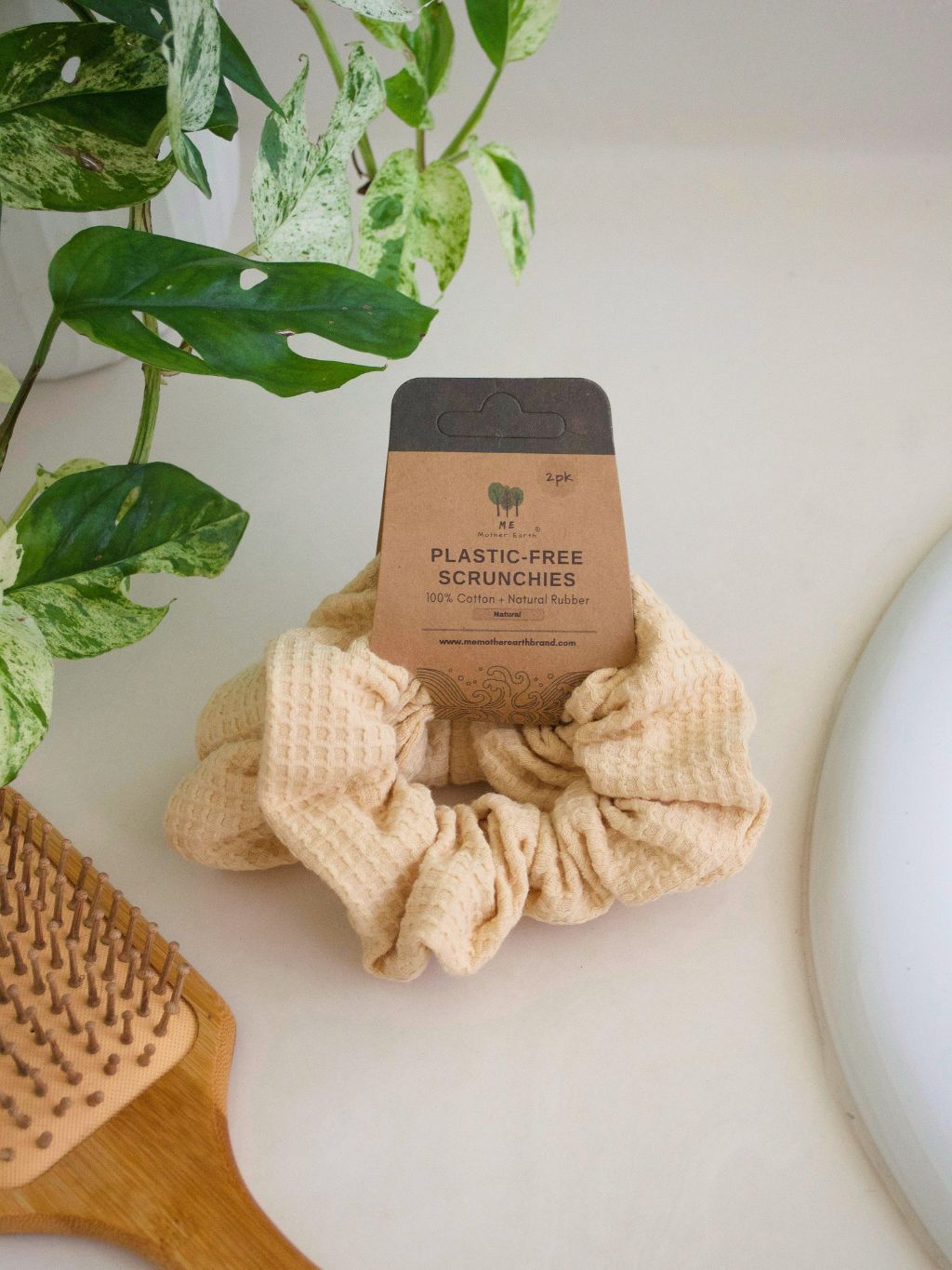 Plastic-Free Scrunchies 2pk, Color: Natural 2pk