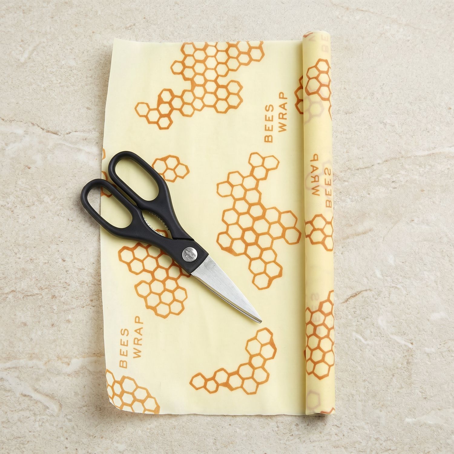 Bees Wrap Reusable Beeswax Food Wrap Roll - Honeycomb Print