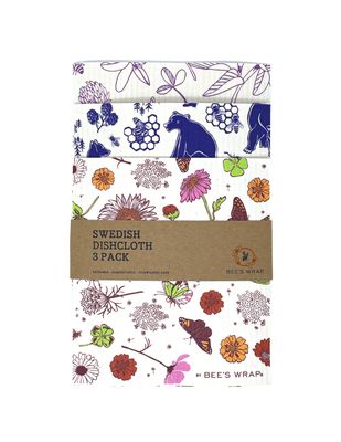 Bees Wrap Swedish Dishcloth 3 Pack - Original Mixed Prints