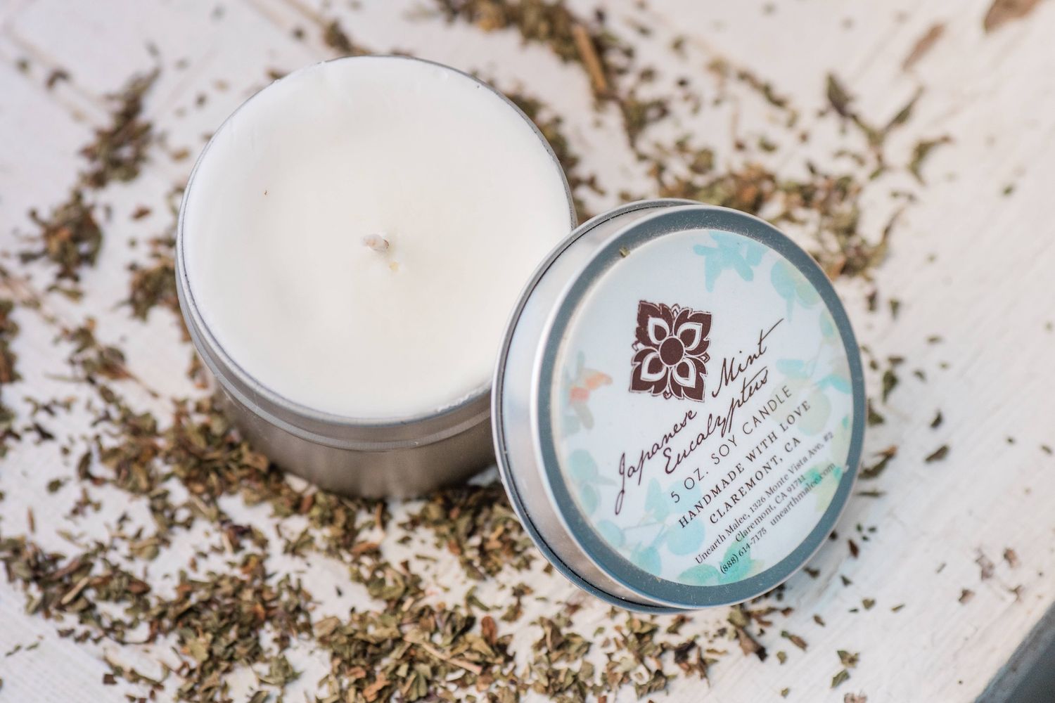 Japanese Mint Eucalyptus Travel Candle Tin