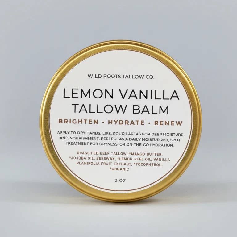 Lemon + Vanilla Tallow Hand + Body Balm Protective Skin Balm