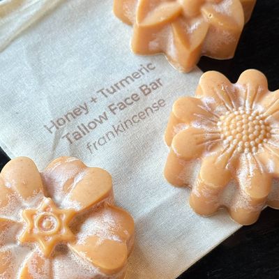 Honey Turmeric Tallow Face Bar Soap &amp; Frankincense Face Wash