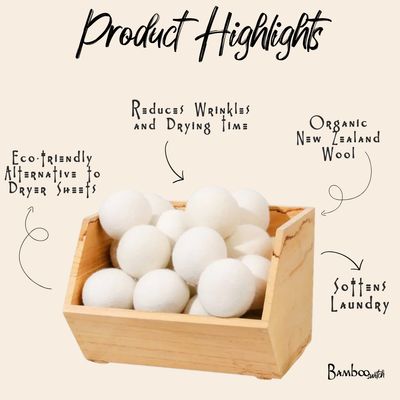 New Zealand Wool Dryer Balls | White