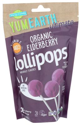 YumEarth Lollipop Elderberry Organic -  3.3 oz