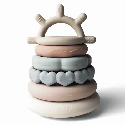 Silicone Stacking Ring Sensory Play Tower Toy (6-pc) Sun