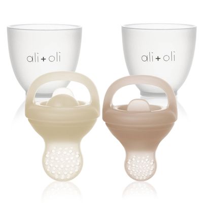 Silicone Food &amp; Fruit Feeder (2 sizes) Oat &amp; Coco