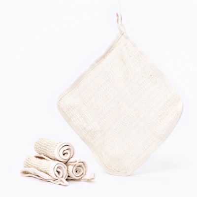 Cotton &amp; Sisal Shower Wash Cloth
