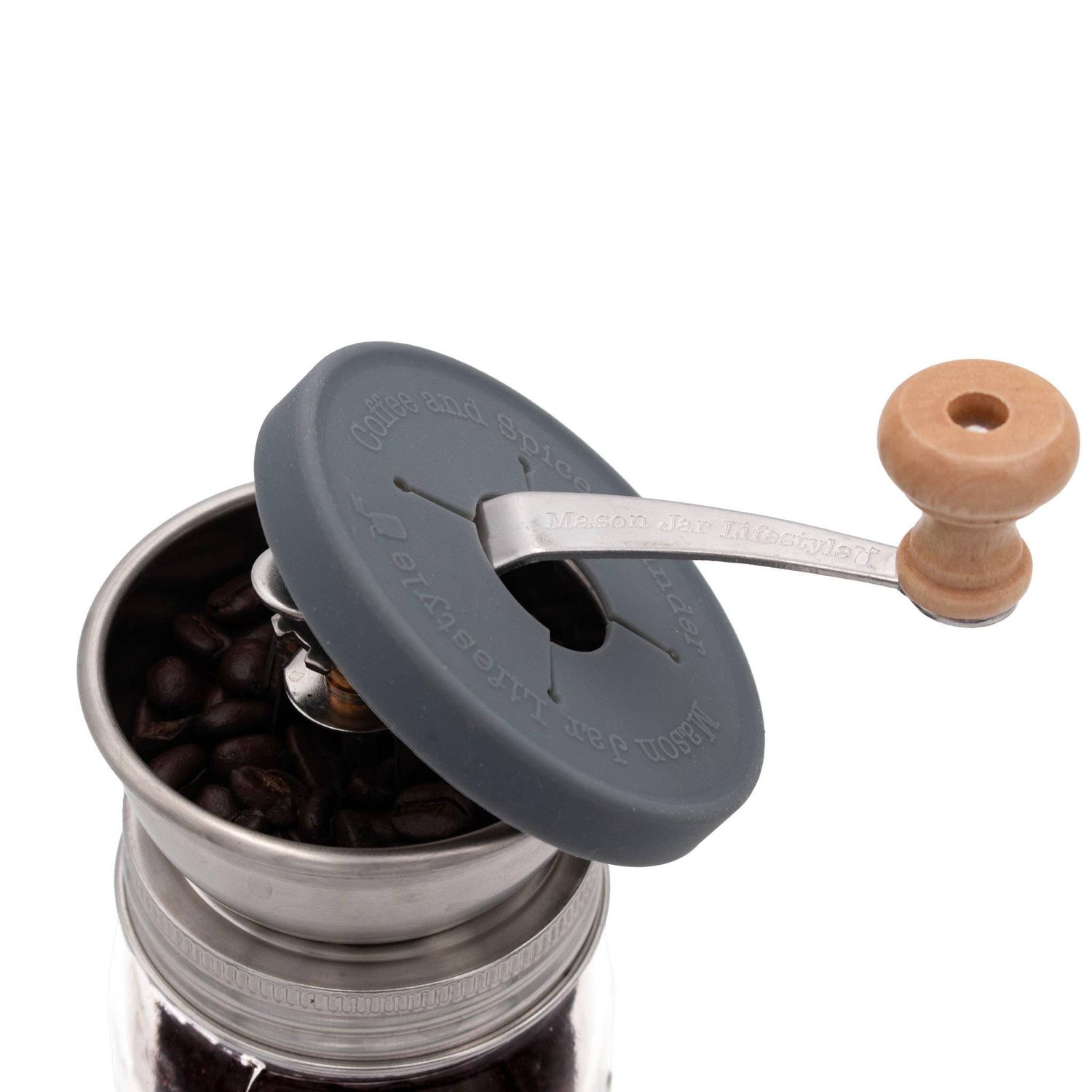Coffee and Spice Grinder Lid for Mason Jars, Size: Regular Mouth