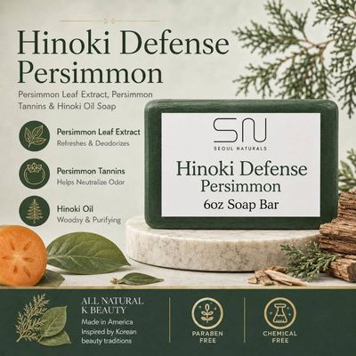 Seoul Naturals Hinoki Defense Persimmon Bar Soap, 6oz