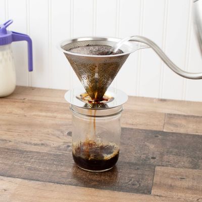 Stainless Steel Pour Over Drip Coffee Filter for Mason Jars